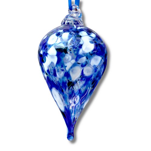 Click to view detail for DB-1058 Ornament - Blue Mix Tear Drop 3x3 $37